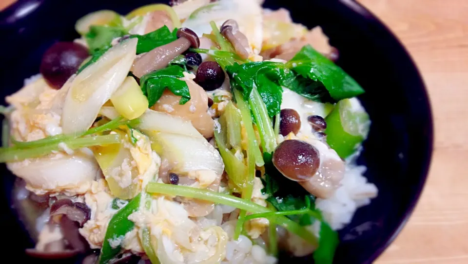 長ネギとしめじの親子丼(´V`)♪|ぎるママさん