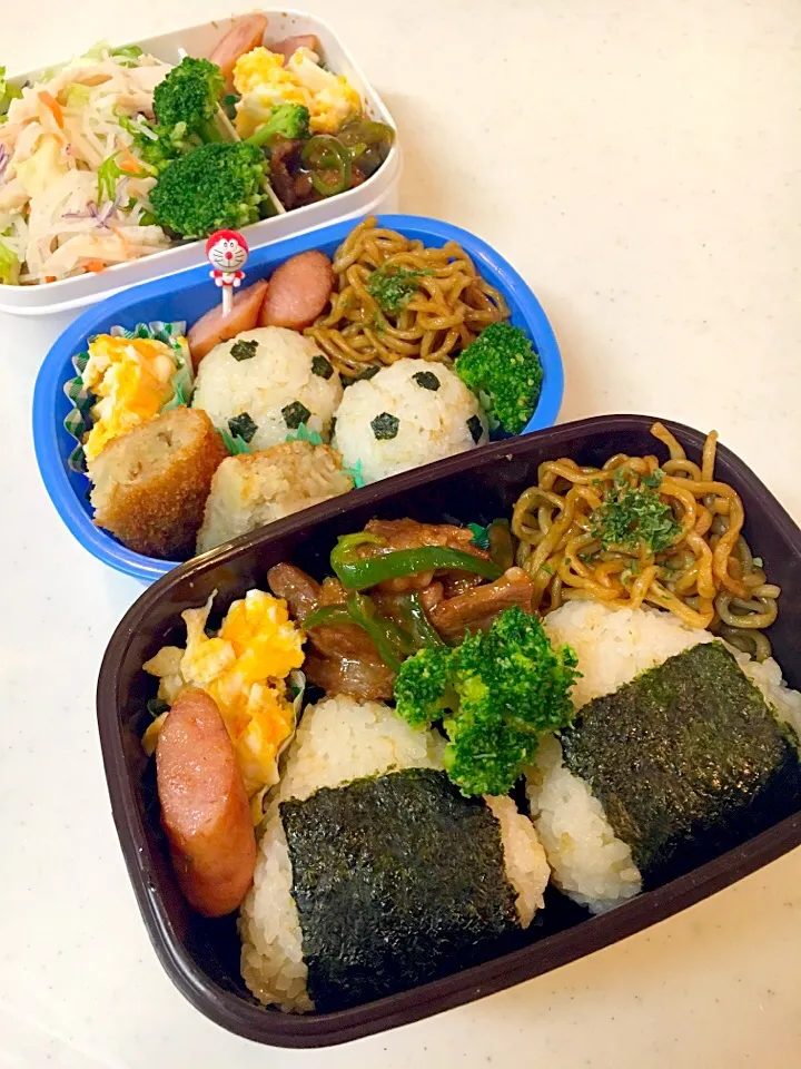 Snapdishの料理写真:今日の長男弁当〜と三男君弁当〜と私夜勤弁当〜🍱💕|Sayakaさん