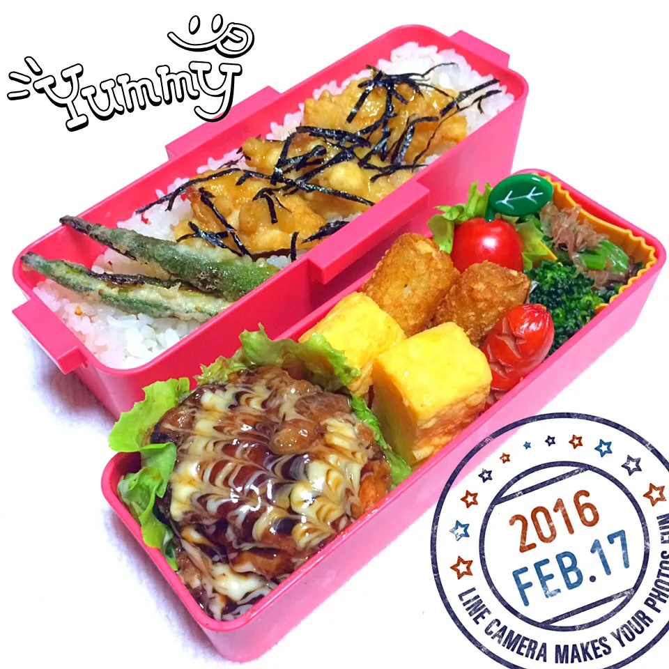 とり天丼♡娘弁当♪|こぶちゃんさん