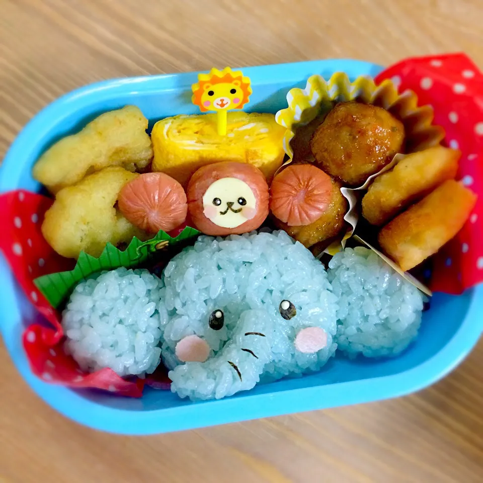 ゾウさん♡おサルさん仲良し弁当|ぴぃさん