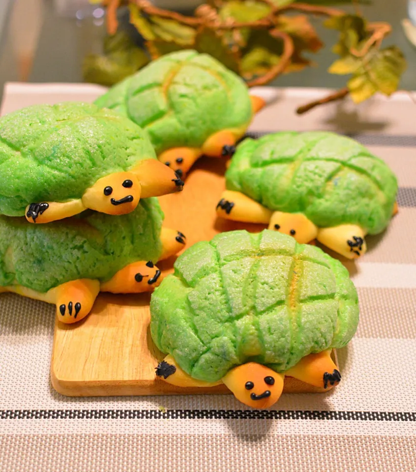 かめのメロンパン。かわいくて、おいしいパンなのです。🐢🐢🐢🐢🐢 Turtle Melon Bread ❤️😉|💖 ジジ 💖さん