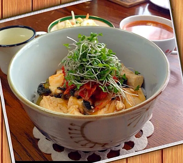 豆腐と青菜のあんかけ丼|しまぽんさん