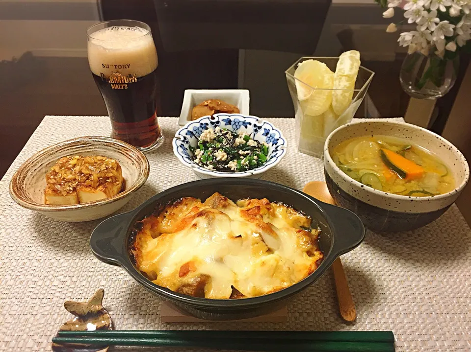 ごぼうと下仁田ねぎの白みそ酒かすグラタン|はらしおりさん