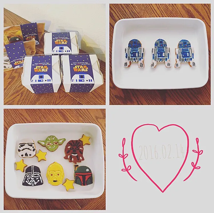 Snapdishの料理写真:バレンタイン💕STAR WARS アイシングクッキー|maimaiさん