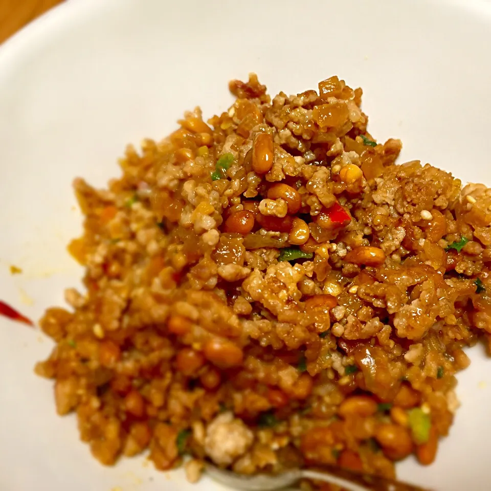 今日の夕飯☆挽肉納豆アップ|あさこさん