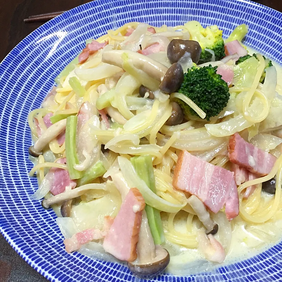 Snapdishの料理写真:白みそパスタ♡|kmtmamaさん