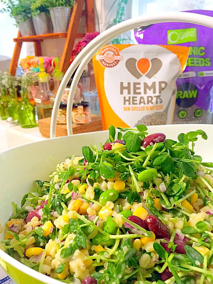 hemp hearts（麻の実）とミックスビーンズのサラダ♡|ゆりねかふぇさん