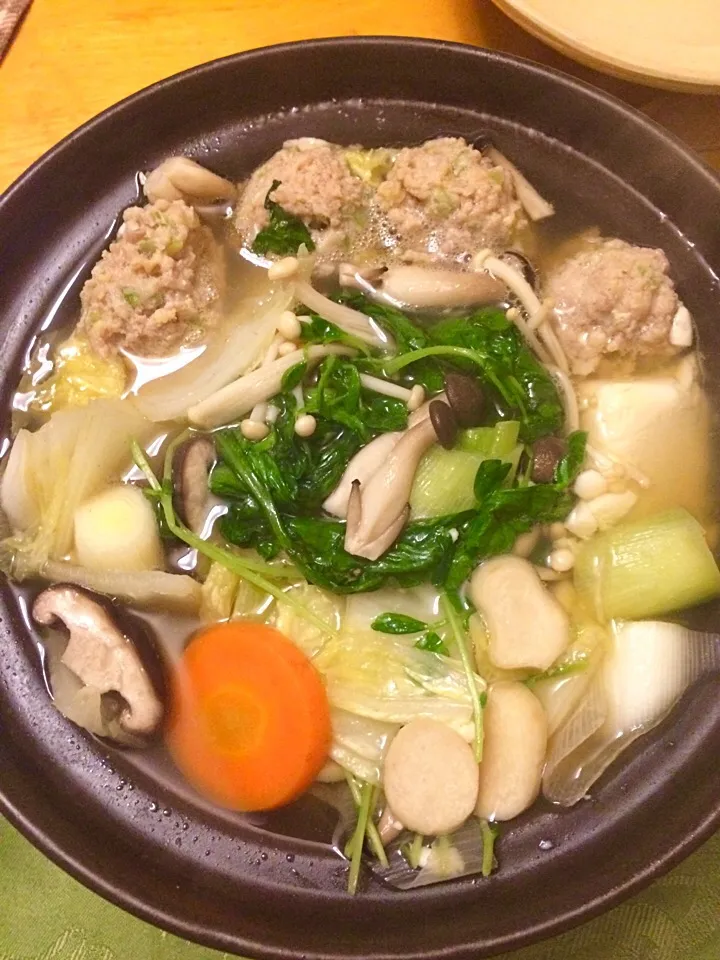 つくね鍋、〆はラーメン。|hiromangeさん