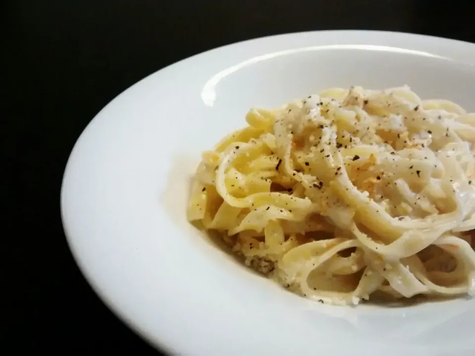 Tagliatelle con crema di scorza di limone e arancia (レモンとオレンジ風味のタリァテッレ)|小鍋 (pentolina)さん