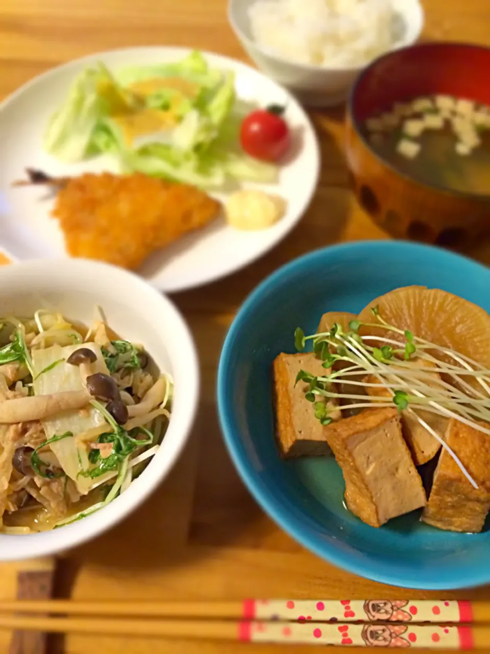 厚揚げと大根の煮物と、いろいろ煮。|うーろんさん