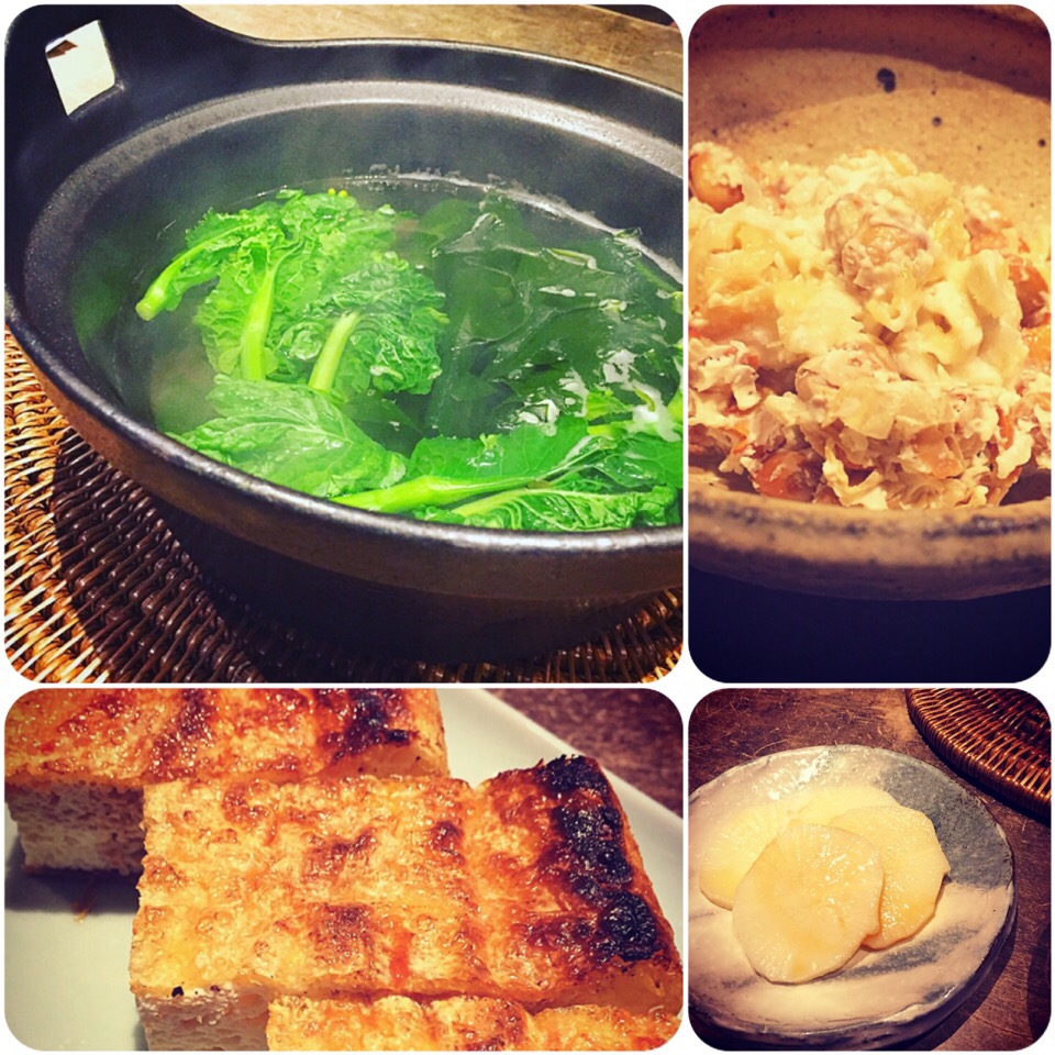 菜花と生ワカメのしゃぶしゃぶ