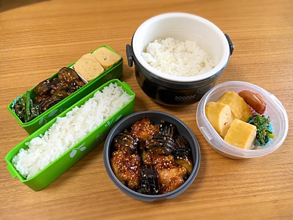 ナスと鶏の胡麻味噌ピリカラ弁当|csigapogiさん