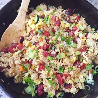 Snapdishの料理写真:Chinese Sausage Vegetable Egg Fried Rice|Phoebeさん