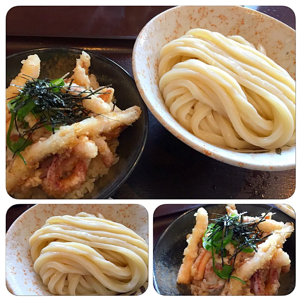 ミニ丼セット(冷やぶっかけうどん、イカ天丼)|buhizouさん