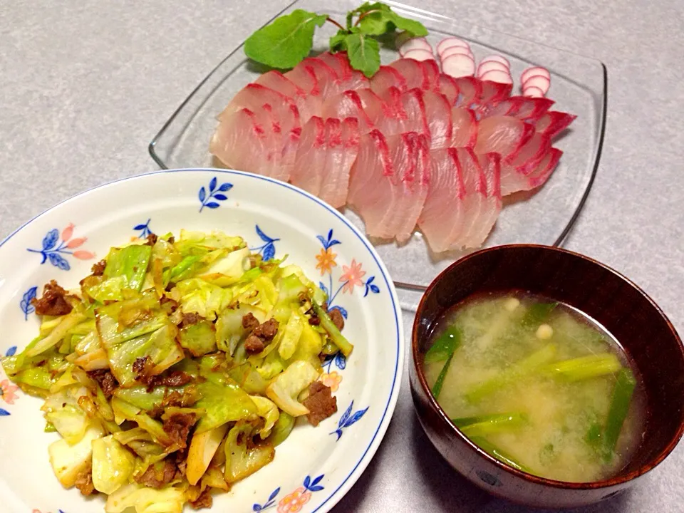 Snapdishの料理写真:お刺身晩ごはん|Orie Uekiさん