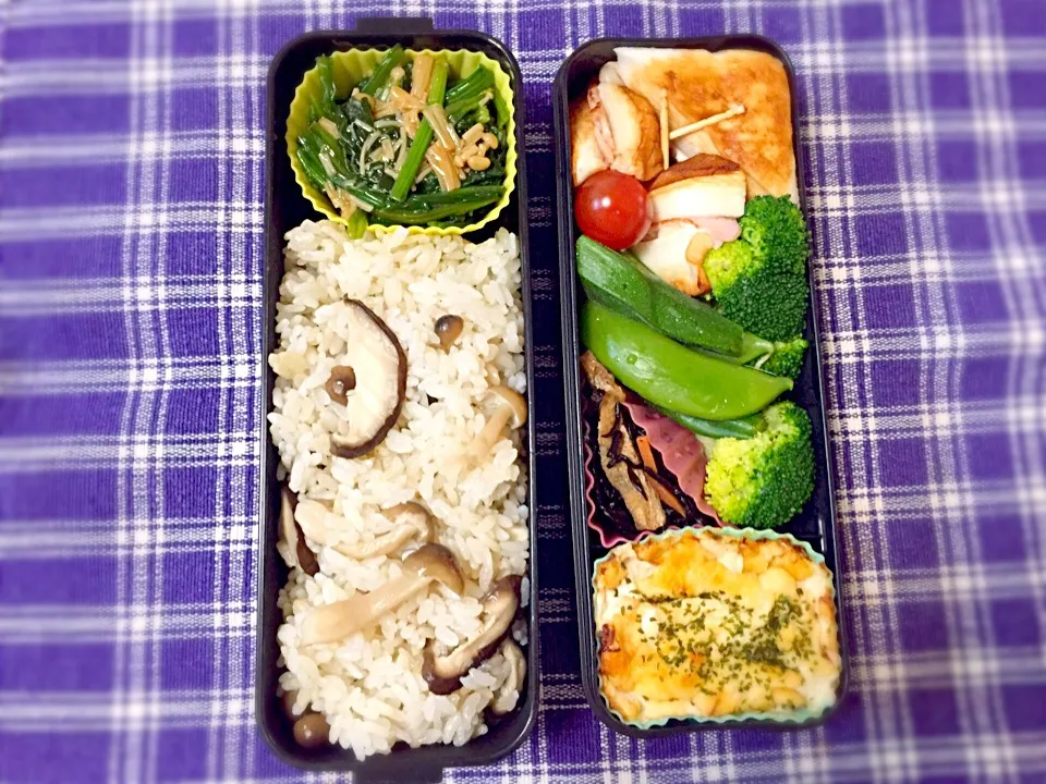 きのこたっぷり炊き込みご飯弁当|ももみにゃん。さん