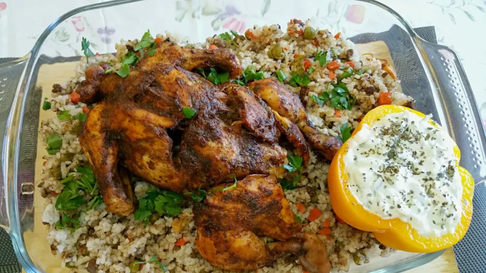 Snapdishの料理写真:arabian cuisine: Ouzy rice with chicken|Jihanさん