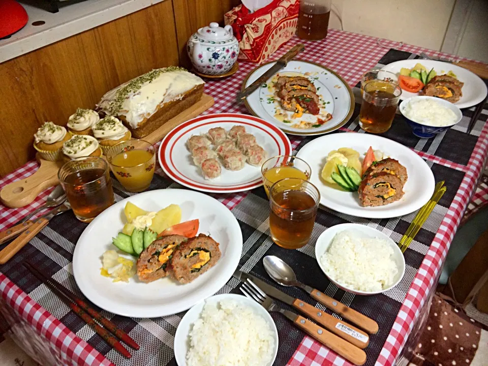 Italian rolled meatloaf dinner for tonight with cheddar cheese and spinach inside|Babyluv Cabrera Ocampoさん