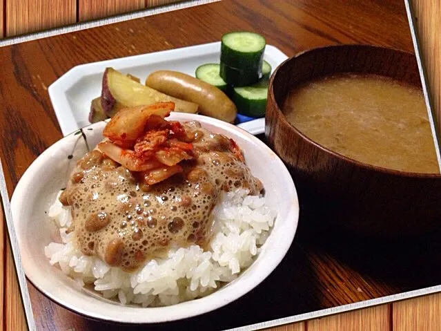 Snapdishの料理写真:納豆キムチごはん|しまぽんさん