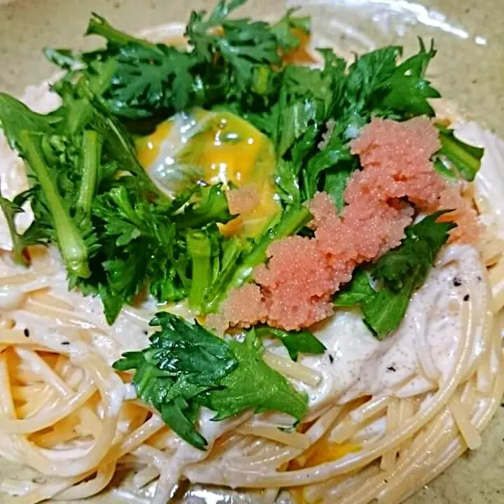 Snapdishの料理写真:ダブル明太子パスタ！|tsukaさん