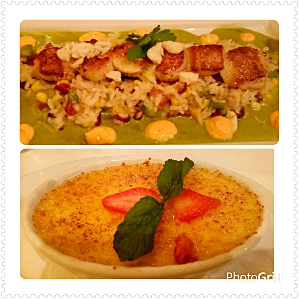 Business trip to Cider Rapid, IA, USA.  We went to Biaggi Italian restaurant for dinner.  I had scallops with risotto and creme brulee for dessert.|Jihollandさん