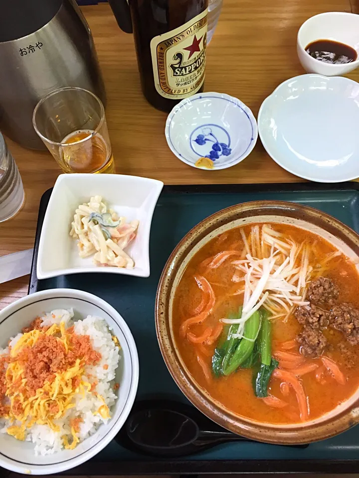 唐がらし麺の坦々うどん、ミニ鮭ごはん|山内博之さん