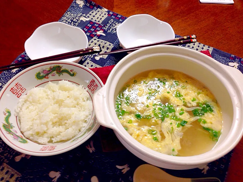 Snapdishの料理写真:フカヒレスーブのお茶漬け雑炊
(残りご飯を温めてスーブをかけて召し上がれ💕)|chitoさん