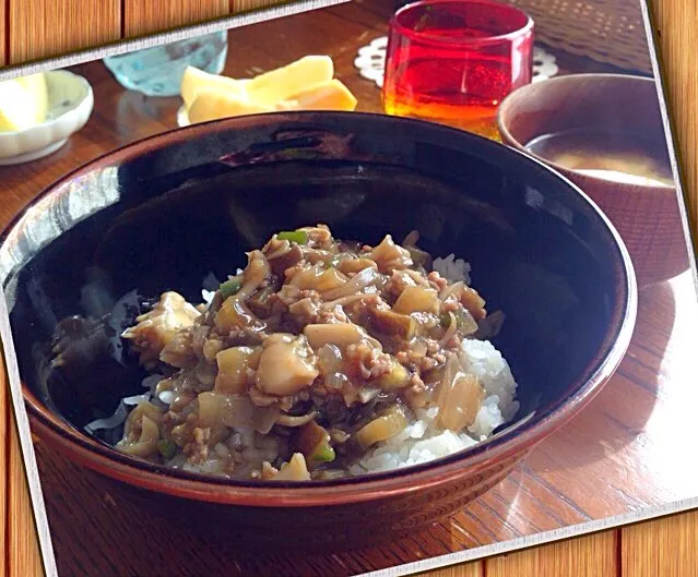 肉味噌と野菜あんかけ丼|しまぽんさん