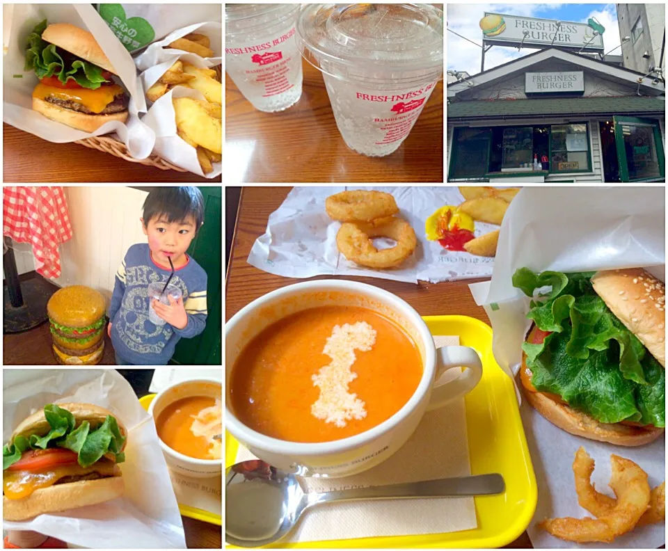 Classic cheeseburger w/the lobster Bisque🍔ｸﾗｼｯｸﾁｰｽﾞﾊﾞｰｶﾞｰ&ﾛﾌﾞｽﾀｰﾋﾞｽｸ|🌈Ami🍻さん