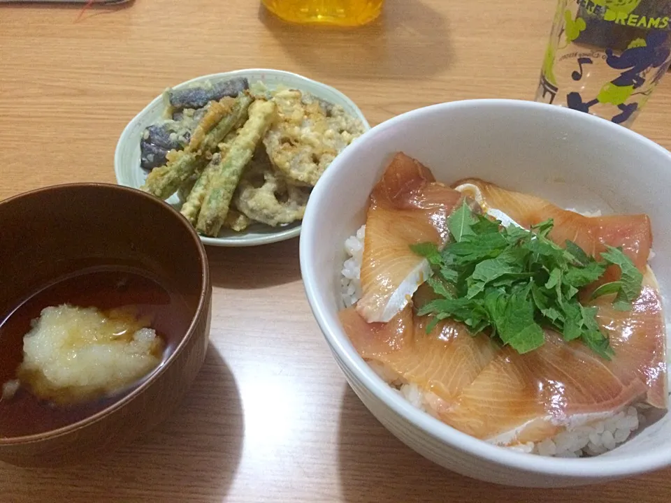 ぶり漬け丼定食|ゆにさん