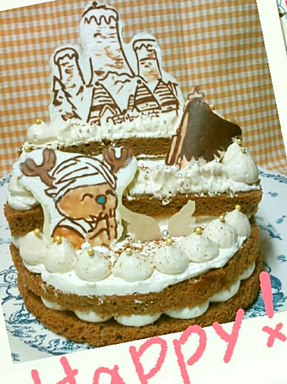 Snapdishの料理写真:ONE PIECE ドラム島チョッパー
ほろ苦ティラミス風味ケーキ|幸せまちこさん