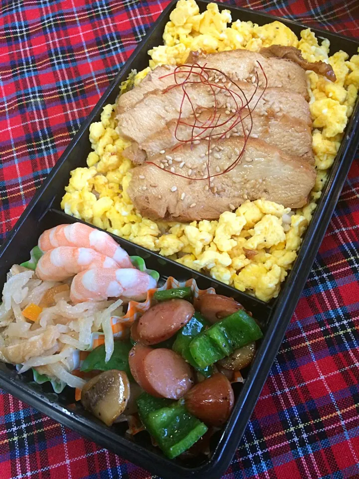 Snapdishの料理写真:父さんのチャーシュー弁当～♪♪|kiyomiさん