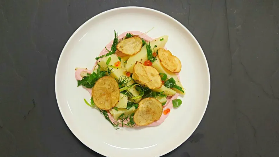 Potato and herb salad with Taramasalata and Salmon Roe|Shankey Jariwalaさん