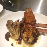 Baby lamb ribs wiht eggplant pure|noe rodriguezさん