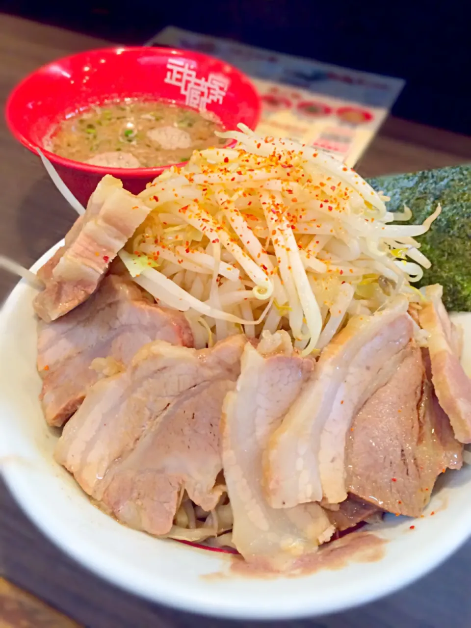 Snapdishの料理写真:野菜ドカつけ麺＋肉増し@四麺燈|morimi32さん