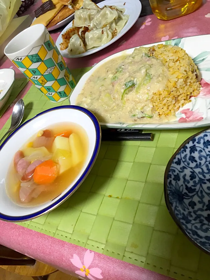 あんかけチャーハン
野菜スープ|もりっくさん