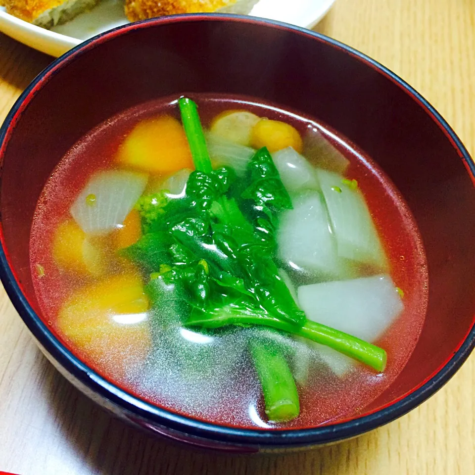 Snapdishの料理写真:余ってた野菜達でコンソメスープ|SanaMamaさん