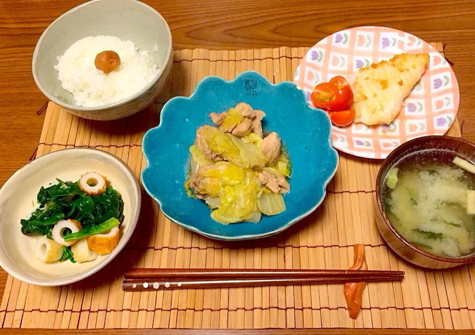 白菜と鳥肉の煮物＊カレイのムニエル|acoさん