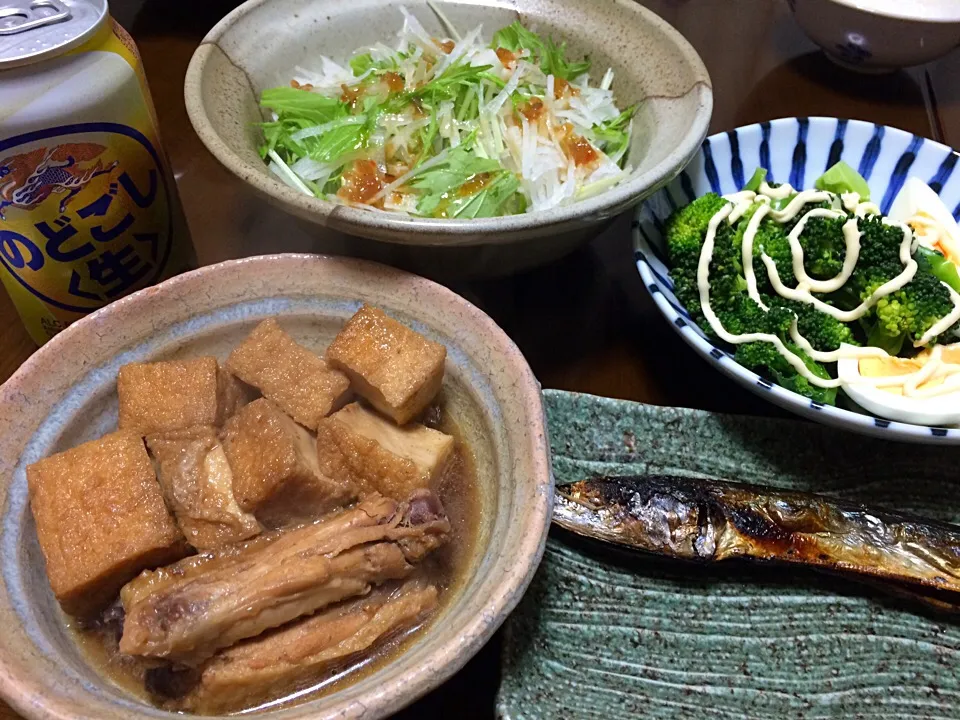 2016.2.23 厚揚げと鶏スペアリブの煮物🍻🍻🍻|ゆみずさん