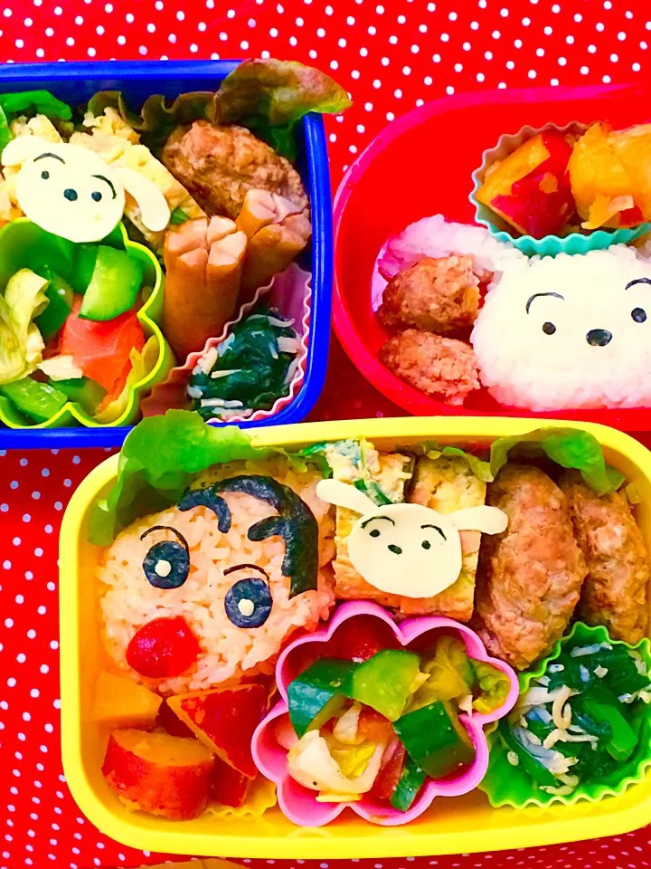 Snapdishの料理写真:次女 長男 幼稚園 お弁当。次男お出かけ用。|ひかりさん