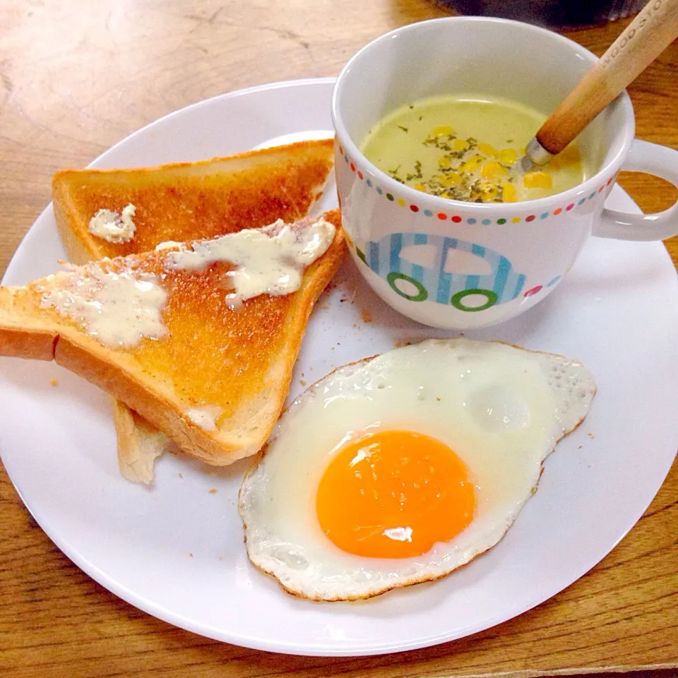 手抜き♡パン朝食|ちーちゃんさん