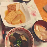 大根と厚揚げの煮物
茄子の煮浸し
味噌汁|mizukiさん