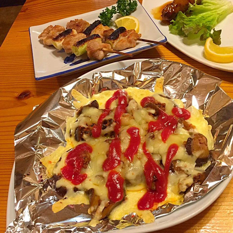 Snapdishの料理写真:なすのチーズ焼とねぎ間塩|りんごっちさん