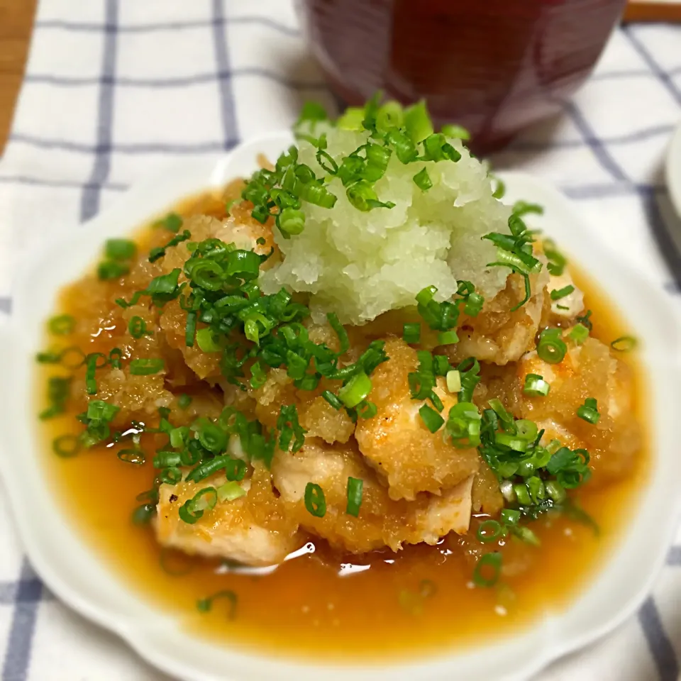 Snapdishの料理写真:今日の夕飯☆ささみのみぞれ煮アップ|あさこさん