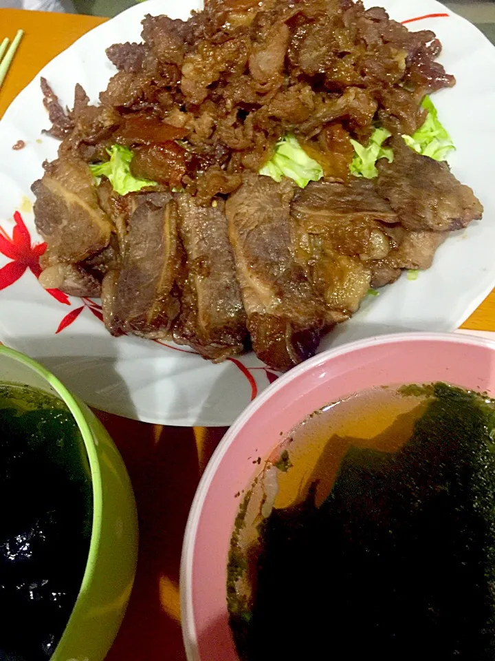 焼肉   小エビとワカメの中華スープ|ch＊K*∀o(^^*)♪さん