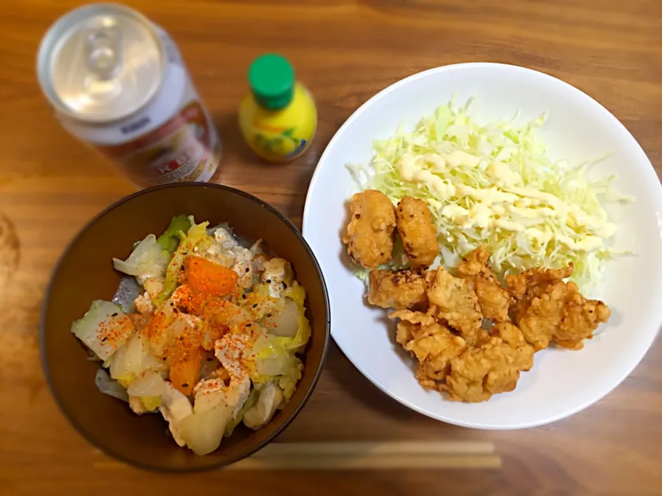 Snapdishの料理写真:妻はお出かけです。
1人で作って1人で食べる。
これもまた、うんまうま。|Kojiさん