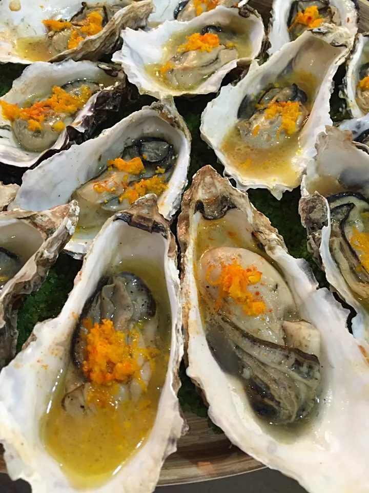 Oysters au gratin with beurre blanc, orange and green sea salt🇬🇷|aястасияさん