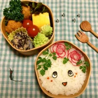 Snapdishの料理写真:パーツ乗せ☆お花弁当