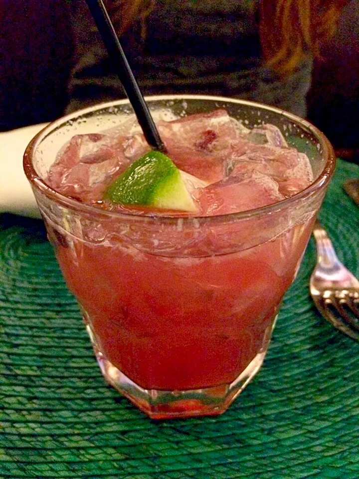 Pomegranate margarita with lime and agave nectar @ Toloache NYC 2/27/16|Morcone Girlsさん