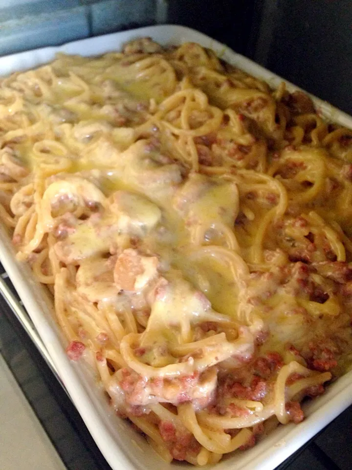 Baked cheesy carbonara|Rashidah Isaさん